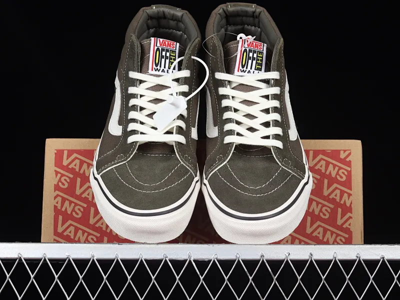 All categories Vans Vans series Vans Mid Vans China Vans Sk-8 Mid Reissue military green suede mid-top casual skateboard shoes VN0A4UWIB3G